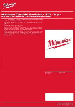 MILWAUKEE Hole Dozer Holesaws with Carbide Teeth 4932492534 A4 PDF
