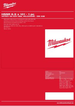 MILWAUKEE HSS DIN 338 Rollforged Drill Bits With Reduced Shank 4932363580 A4 PDF