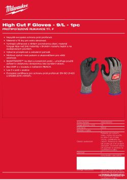 MILWAUKEE Rukavice CutF - 9/L - 1 pár 4932492042 A4 PDF