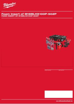 MILWAUKEE Foam Insert of M18BLHX100P-502P 4931481951 A4 PDF