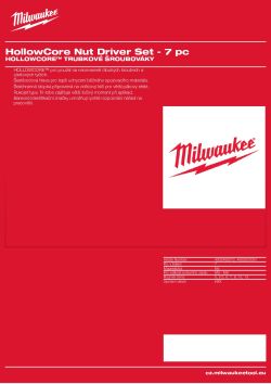 MILWAUKEE Sada trubkových šroubováků HOLLOWCORE™ 7 ks 4932500081 A4 PDF