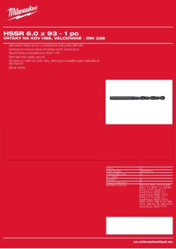 MILWAUKEE HSS DIN 338 Rollforged Drill Bits With Reduced Shank 4932363579 A4 PDF