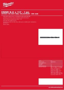 MILWAUKEE HSS DIN 338 Rollforged Drill Bits With Reduced Shank 4932363583 A4 PDF