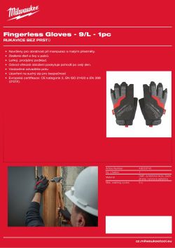 MILWAUKEE Rukavice bez prstů 9/L 1 pár 48229742 A4 PDF