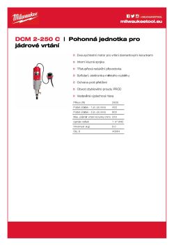 MILWAUKEE Motor pro jádrové vrtání 40964 A4 PDF