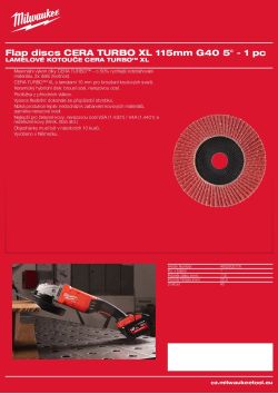 MILWAUKEE Flap discs CERA TURBO XL 4932502178 A4 PDF