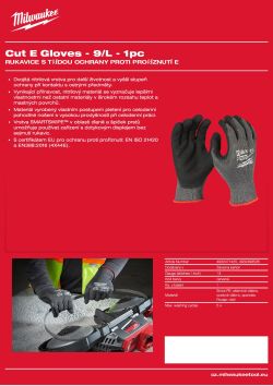 MILWAUKEE Gen 2 Cut E Gloves 4932498526 A4 PDF