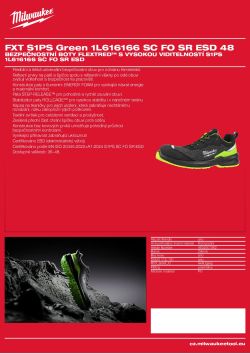 MILWAUKEE Flextred™ S1PS bezpečnostní obuv zelená 1L919199 SC FO SR ESD 48 4932501362 A4 PDF
