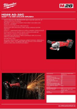 MILWAUKEE M28™ 115 mm úhlová bruska 4933449415 A4 PDF