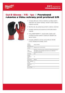 MILWAUKEE Rukavice CutB - S/7 - 1 pár 4932479906 A4 PDF