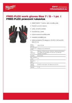 MILWAUKEE Rukavice Cut Free-Flex Work- S/7 - 1 pár 4932479729 A4 PDF
