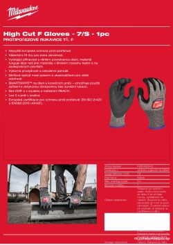 MILWAUKEE Rukavice CutF - 7/S - 1 pár 4932492040 A4 PDF