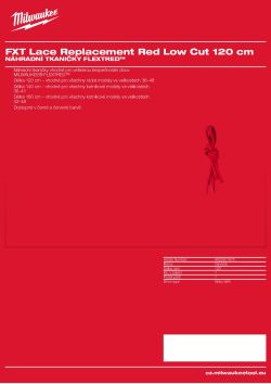 MILWAUKEE Náhradní tkaničky FLEXTRED™ – červené, nízký model, délka 120 cm 4932501675 A4 PDF