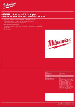 MILWAUKEE HSS DIN 338 Rollforged Drill Bits With Reduced Shank 4932363587 A4 PDF