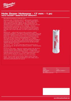 MILWAUKEE Hole Dozer Holesaws 49560017 A4 PDF