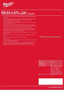 MILWAUKEE Impact Auger Bits Long 4932352280 A4 PDF