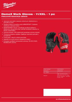 MILWAUKEE Rukavice Cut DemoX - 11/XXL - 1 pár 4932498490 A4 PDF