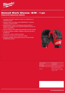 MILWAUKEE Rukavice Cut DemoX - 8/M - 1 pár 4932498487 A4 PDF