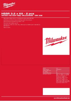 MILWAUKEE HSS DIN 338 Rollforged Drill Bits With Reduced Shank 4932363571 A4 PDF