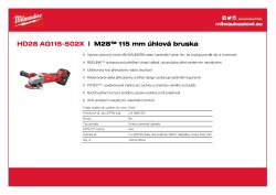 MILWAUKEE M28™ 115 mm úhlová bruska 4933448540 A4 PDF