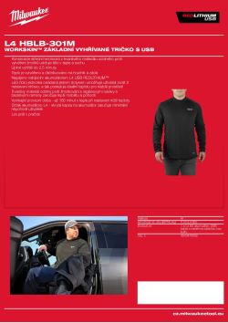 MILWAUKEE WORKSKIN™ základní vyhřívané tričko s USB 4933478460 A4 PDF
