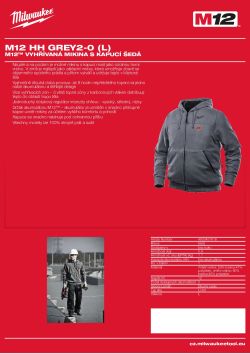MILWAUKEE M12™ vyhřívaná mikina s kapucí šedá 4933451618 A4 PDF