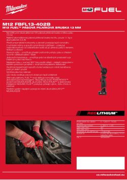 MILWAUKEE M12 FUEL™ pásová pilníková bruska 13 mm 4933480962 A4 PDF