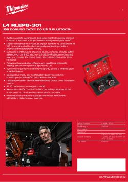 MILWAUKEE Nabíjecí zátky do uší s Bluetooth® a funkcí Jobsite Awareness 4933478750 A4 PDF