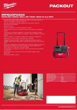 MILWAUKEE Napájecí zdroj ROLL-ON™ 7200/ 3600 W 2,5 kWh 4933492135 A4 PDF