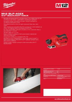 MILWAUKEE M12™  bezuhlíkový hoblík 4933492852 A4 PDF