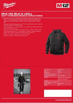 MILWAUKEE M12™ Vyhřívaná mikina s kapucí černá 4933451615 A4 PDF