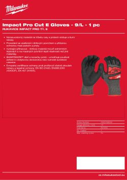 MILWAUKEE Rukavice Cut Impact Pro Cut E - 9/L - 1 pár 4932498536 A4 PDF