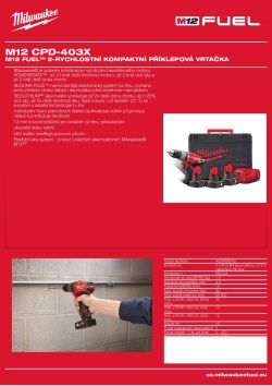 MILWAUKEE M12 FUEL™ 2-rychlostní kompaktní příklepová vrtačka 4933459043 A4 PDF