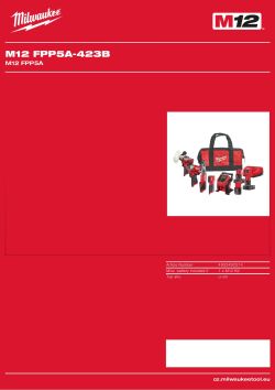 MILWAUKEE M12 ™ promo set nářadí 4933492514 A4 PDF