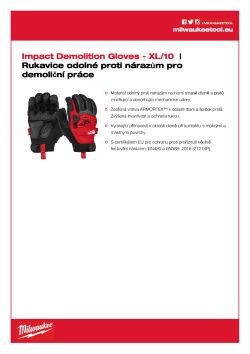 MILWAUKEE Rukavice Impact Demolition - XL/10 - 1 pár 4932471910 A4 PDF