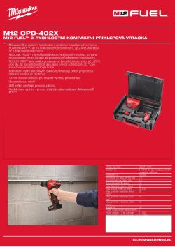 MILWAUKEE M12 FUEL™ 2-rychlostní kompaktní příklepová vrtačka 4933441877 A4 PDF