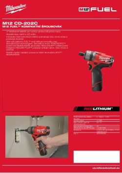 MILWAUKEE M12 FUEL™ kompaktní šroubovák 4933440568 A4 PDF