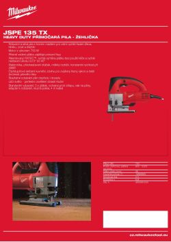 MILWAUKEE Heavy Duty přímočará pila - žehlička 4933381640 A4 PDF