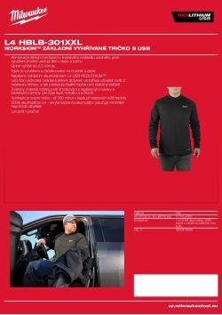 MILWAUKEE WORKSKIN™ základní vyhřívané tričko s USB 4933478463 A4 PDF