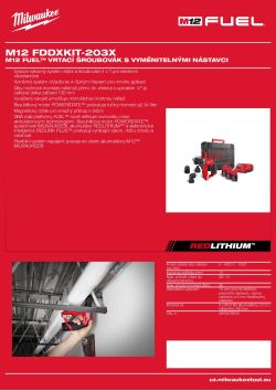 MILWAUKEE M12 FUEL™ instalační vrtací šroubovák s výměnnými hlavami 4933478525 A4 PDF