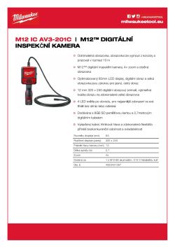 MILWAUKEE M12™ digitální inspekční kamera 4933451367 A4 PDF