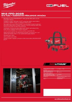 MILWAUKEE Polokompaktní příklepová vrtačka M12 FUEL™ 4933478784 A4 PDF