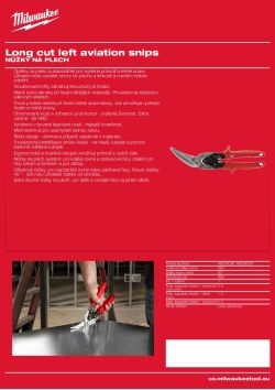 MILWAUKEE Nůžky na plech extra dlouhé - levé 48224038 A4 PDF