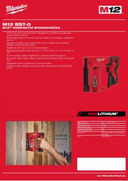 MILWAUKEE M12™ kompaktní sponkovačka 4933471395 A4 PDF