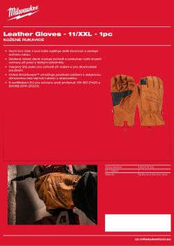 MILWAUKEE Kožené Rukavice Cut- 11/XXL - 1 pár 4932478126 A4 PDF