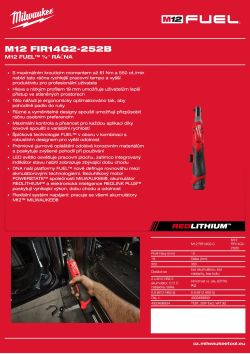 MILWAUKEE M12 FUEL™ 1/4˝ ráčna 4933498934 A4 PDF