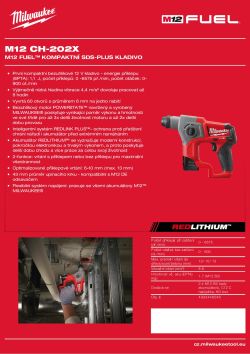 MILWAUKEE M12 FUEL™ kompaktní SDS-plus kladivo 4933446046 A4 PDF