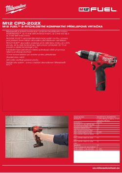 MILWAUKEE M12 FUEL™ 2-rychlostní kompaktní příklepová vrtačka 4933464765 A4 PDF
