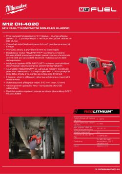 MILWAUKEE M12 FUEL™ kompaktní SDS-plus kladivo 4933441475 A4 PDF