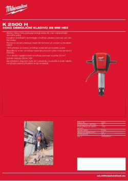 MILWAUKEE 25kg demoliční kladivo 28 mm Hex 4933459602 A4 PDF
